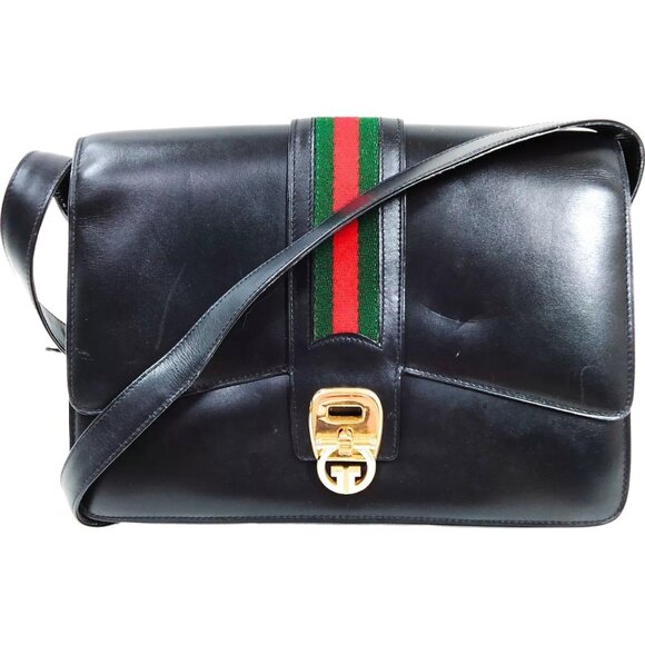 Gucci Handbags - 500385AH (S6) Gucci Crossbody Bag Black Leather